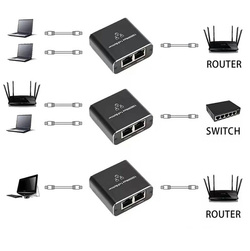 ROZDZIELACZ SIECIOWY 1X2 RJ45 ADAPTER ROZGAŁĘŹNIK SPLITTER LAN RJ45 2xRJ45