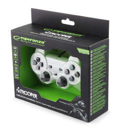 Gamepad z wibracją pad USB do PC/PS3 TROOPER biały