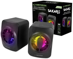 GŁOŚNIKI 2.0 USB LED RAINBOW 5W SAKARA ESPERANZA 