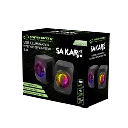 GŁOŚNIKI 2.0 USB LED RAINBOW 5W SAKARA ESPERANZA 