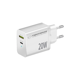 ŁADOWARKA SIECIOWA 20W USB-C PD 20W / USB-A QC 3.0 