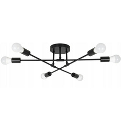 LAMPA SUFITOWA WISZĄCA LED LOFT ŻYRANDOL RETRO MODERN 6 X E27 CZARNA