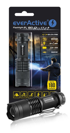 Latarka ręczna diodowa (LED) everActive FL-180 "Bullet" z diodą CREE XP-E2