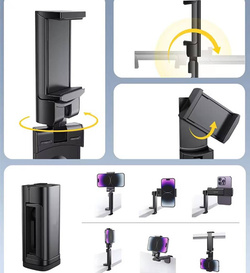UNIWERSALNY UCHWYT STATYW NA TELEFON PODRÓŻNY KLIPS NA BIURKO REGULOWANY