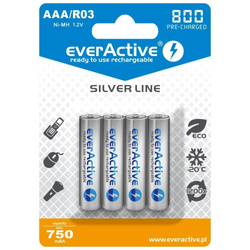 Akumulatorki everActive R03/AAA Ni-MH 800 mAh ready to use - 4 sztuki