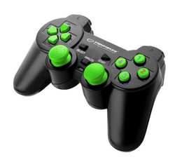 Gamepad z wibracją pad USB do PC/PS3 WARRIOR zielony