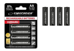 Akumulatorki baterie AA 4 sztuki R6 1,2V 2600mAh ESPERANZA