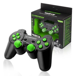 Gamepad z wibracją pad USB do PC/PS3 WARRIOR zielony