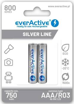 Akumulatorki everActive R03/AAA Ni-MH 800 mAh 2 sztuki (blister)