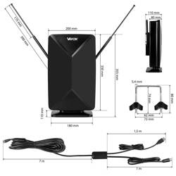 Antena pokojowa / zewnętrzna ze wzmacniaczem DVB-T/T2 VA0248 Vayox