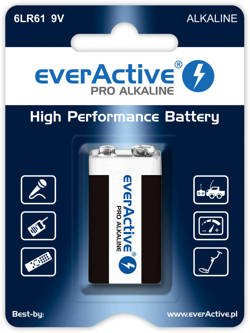 Bateria alkaliczna 6LR61 9V (R9*) everActive Pro - 1 sztuka (blister)