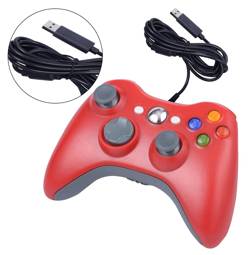 Gamepad kontroler do PC XBOX podwójna wibracja czerwony