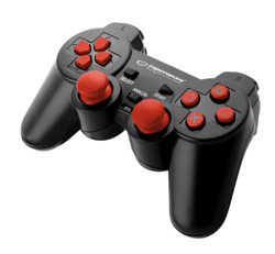 Gamepad z wibracją pad USB do PC/PS3 TROOPER czerwony