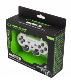 Gamepad z wibracją pad USB do PC/PS3 WARRIOR biały