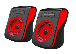 Głośniki komputerowe 2.0 USB FLAMENCO czarno-czerwone
