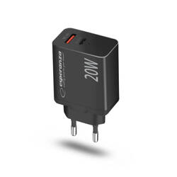 ŁADOWARKA SIECIOWA 20W USB-C PD 20W / USB-A QC 3.0 18W