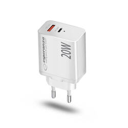 ŁADOWARKA SIECIOWA 20W USB-C PD 20W / USB-A QC 3.0 18W