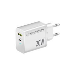 ŁADOWARKA SIECIOWA 20W USB-C PD 20W / USB-A QC 3.0 18W