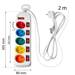 Przedłużacz 2M 5GN+0 10A biały / kolorowe gniazda VA0257 Vayox